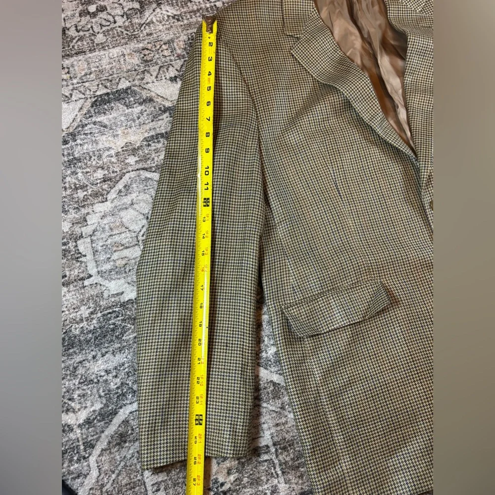 Chaps 100% Silk‎ 2 Button Houndstooth Sport Coat Size 46L